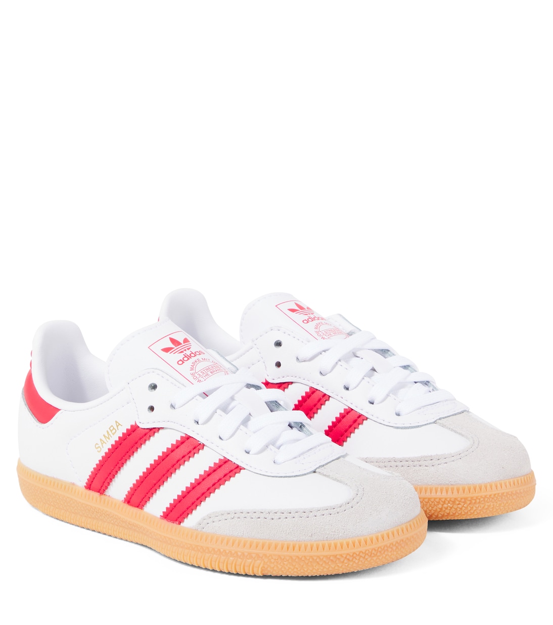 

Кроссовки Samba OG из кожи и замши Adidas Originals Kids, Ftwr White/Better Scarlet