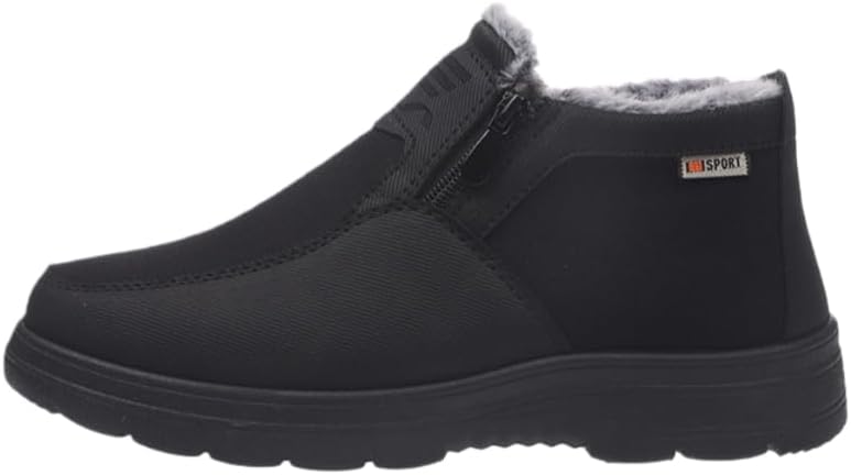 

Модные мужские повседневные туфли - большие размеры, теплые хлопковые туфли - противоскользящие и удобные - подходят для ежедневного использования осенью и зимой Hoalox, черный