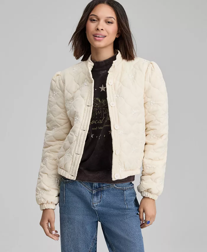 

Женская стеганая куртка с вышивкой And Now This, золото