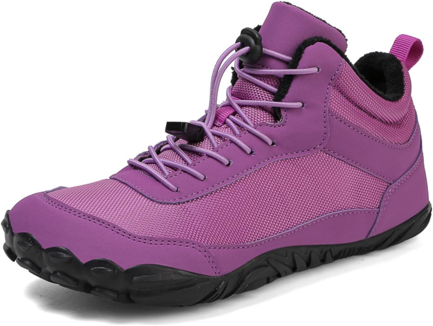 

Унисекс зимние горные ботинки Azttoztto для улицы, с флисовой подкладкой и толстой подошвой, водонепроницаемые канвасовые походные ботинки, фиолетовый