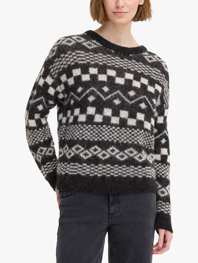 

Свитер Estelle Fair Isle из шерсти Wool Rich ICHI, Black
