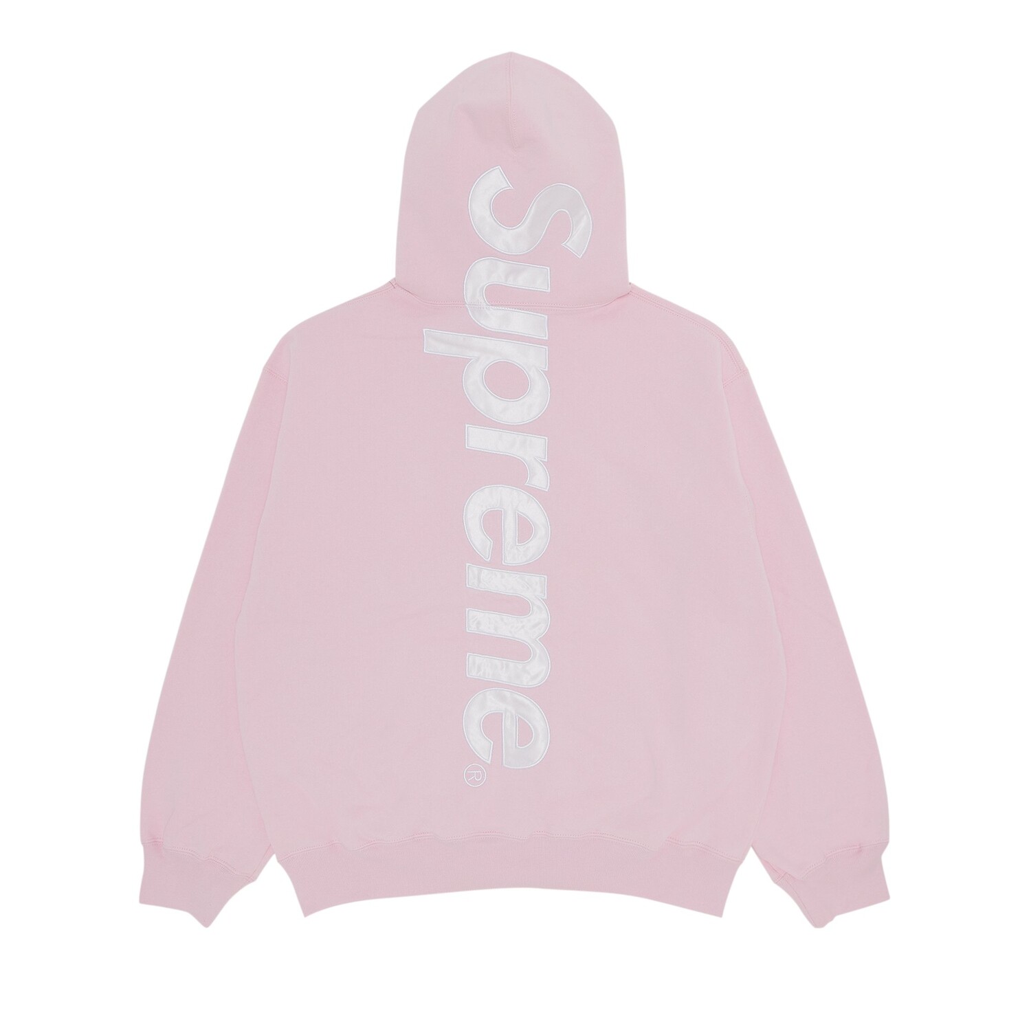 Толстовка с капюшоном Supreme из атласной аппликации, Светло-розовый — фото 2