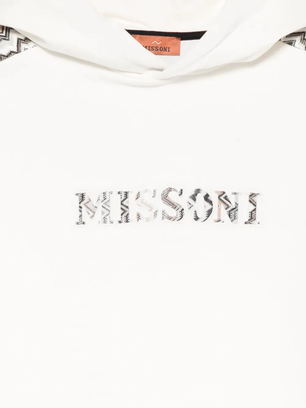 Худи с вышитым логотипом и зигзагообразным узором Missoni Kids, белый — фото 3