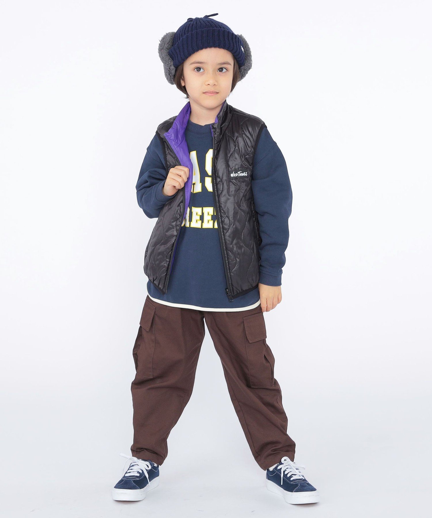 WILD THINGS: 100~125 см / Двусторонний жилет Ships Kids, purple — фото 4
