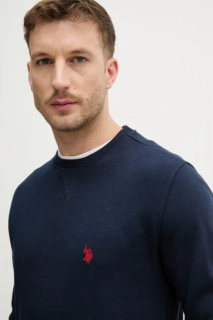 Худи мужское из мягкого трикотажа DHM LB CREW U.S. Polo Assn., синий — фото 4