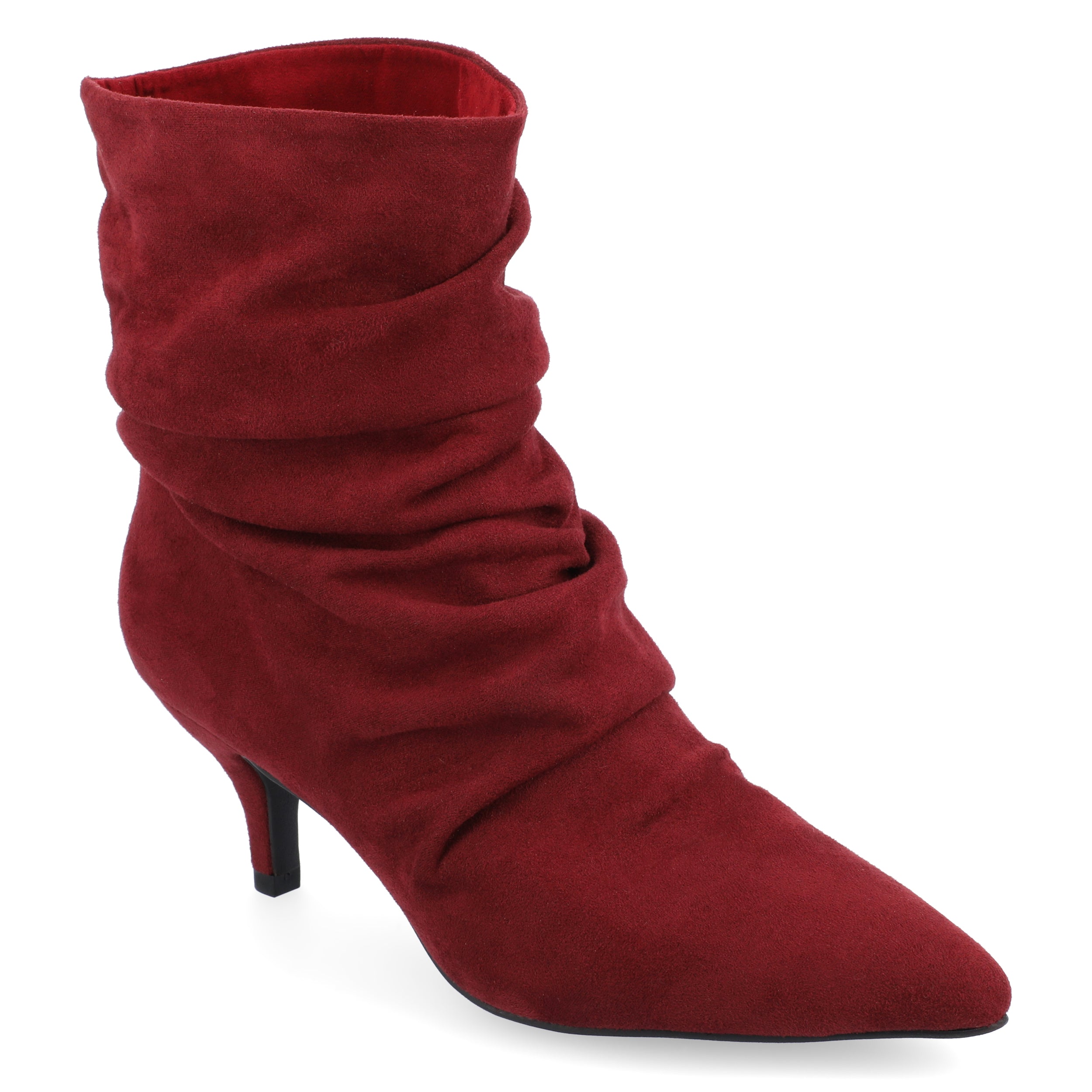 Женские ботильоны Jo Tru Comfort Foam на каблуке-рюмочке из коллекции Journee, цвет wine