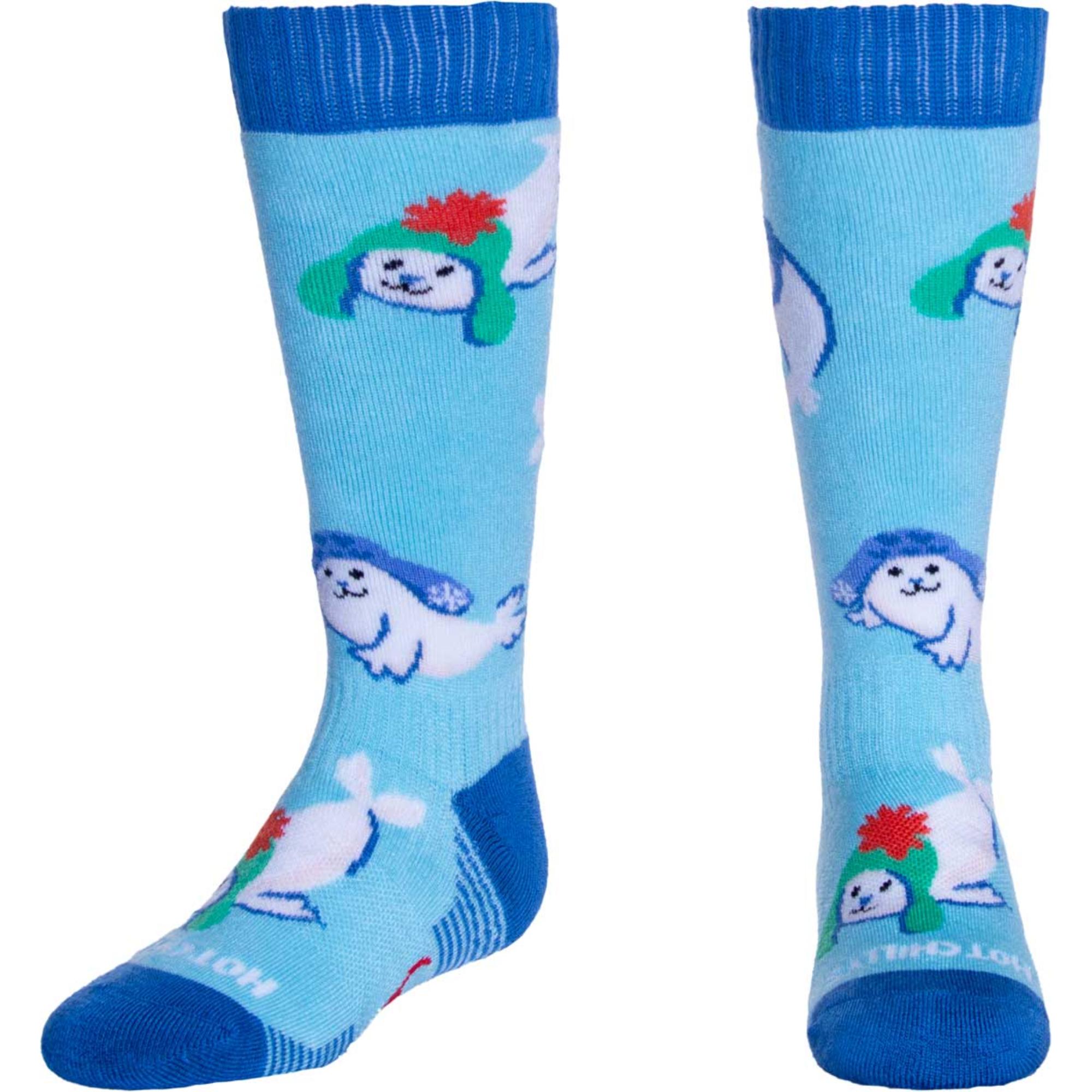

Детские зимние носки средней толщины с изображением тюленей Hot Chillys, Winter Seals