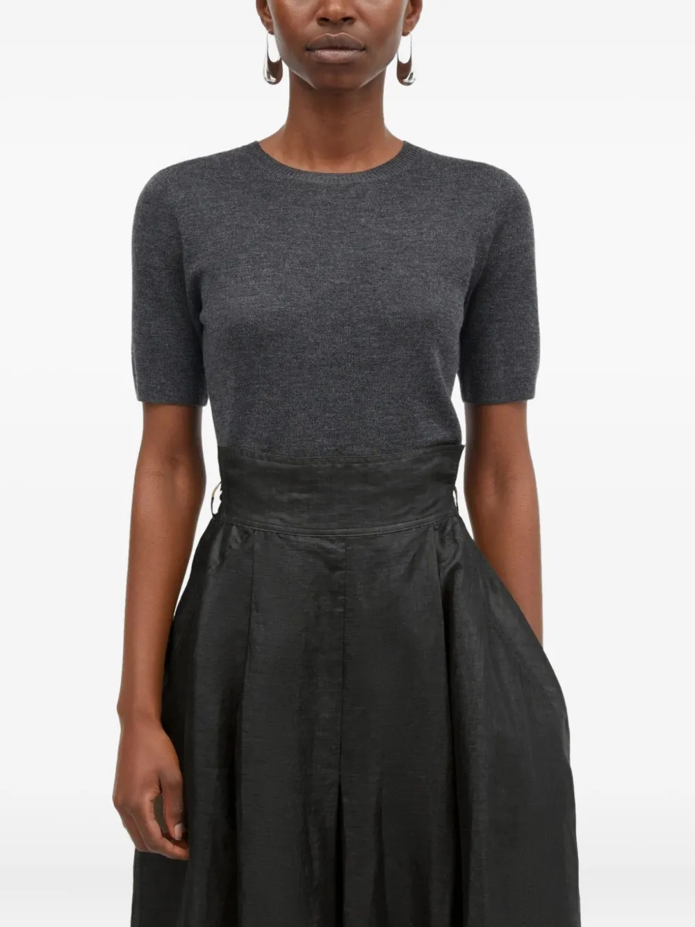 

Юбка миди Nova Light Ramie с запахом и складками Mark Kenly Domino Tan, черный