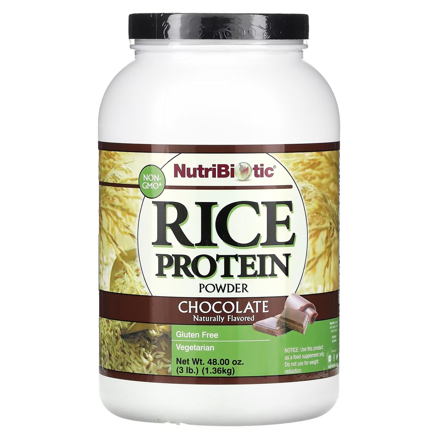 

Рисовый протеиновый порошок, шоколад, 3 фунта (1,36 кг) Nutribiotic