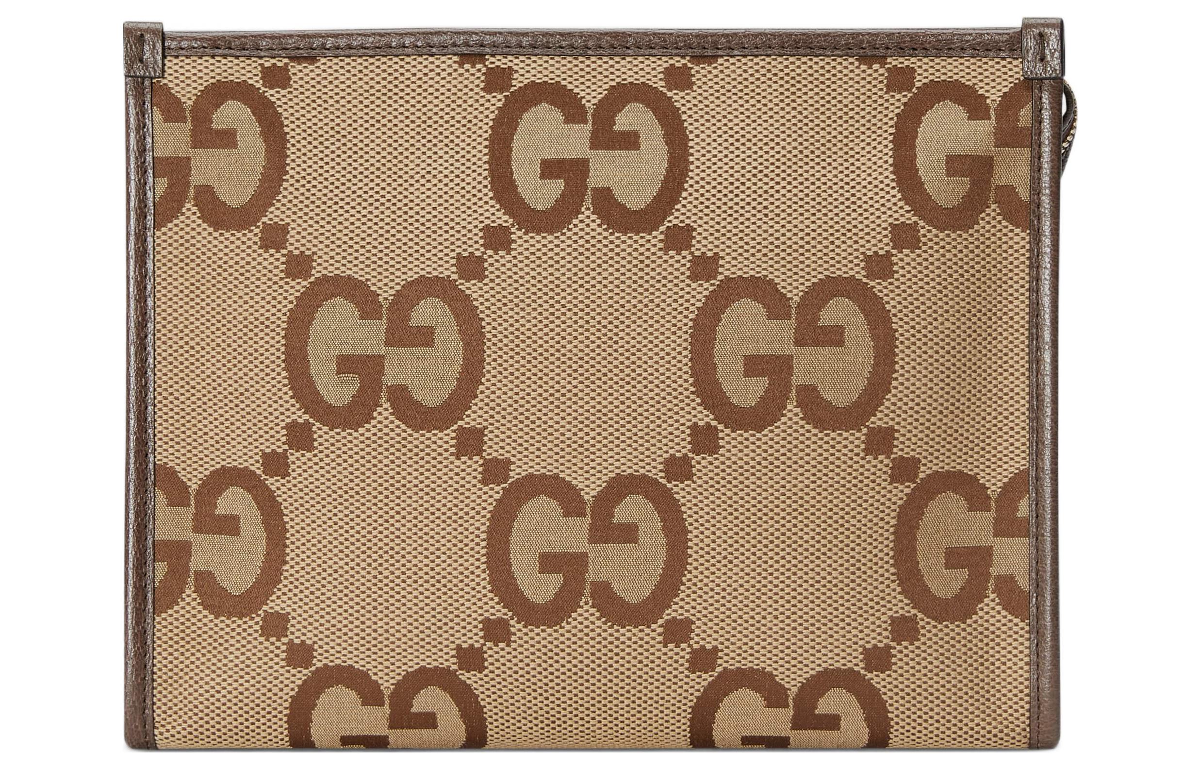 

GUCCI Холщовый клатч, обычный, мужской, бежево-коричневый