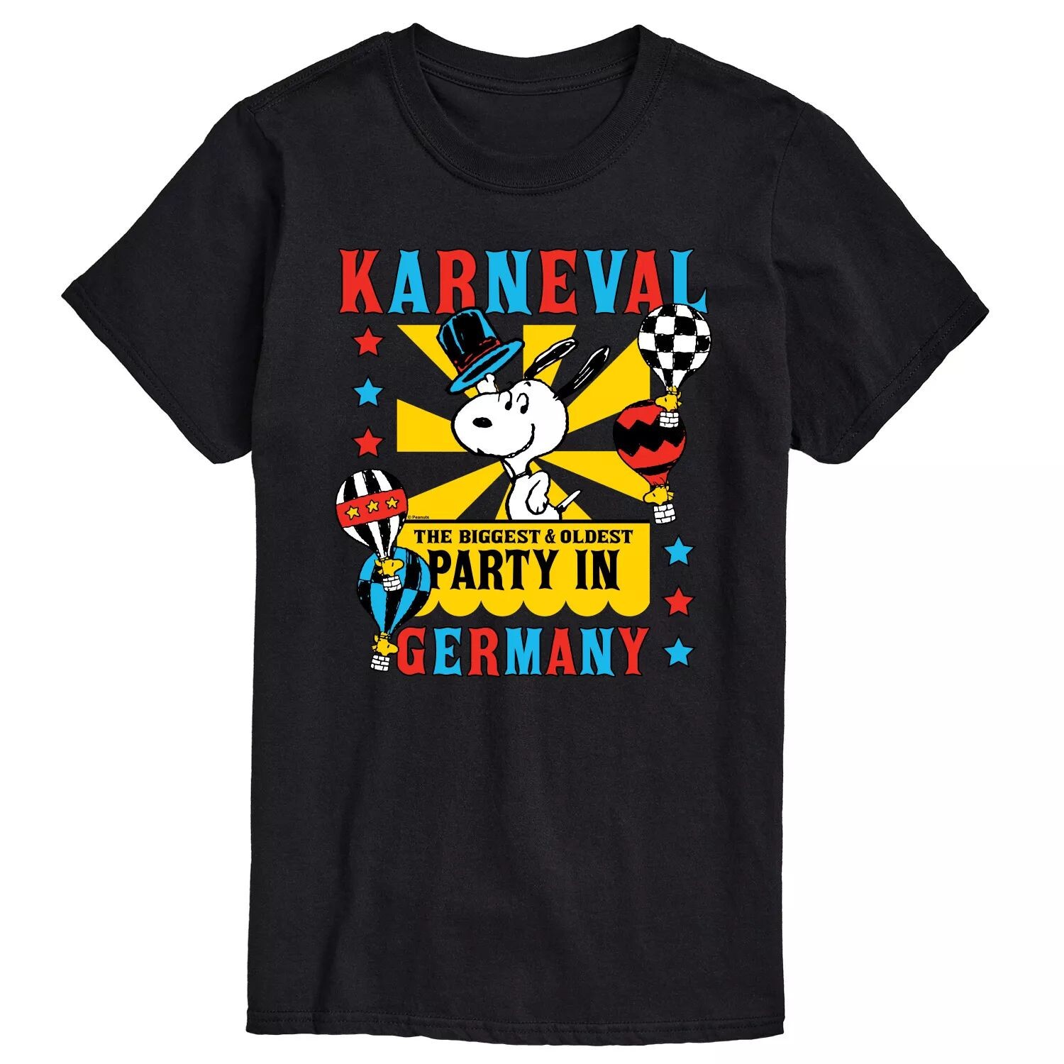 

Футболка с рисунком Big & Tall Peanuts Karneval Германия Licensed Character, черный