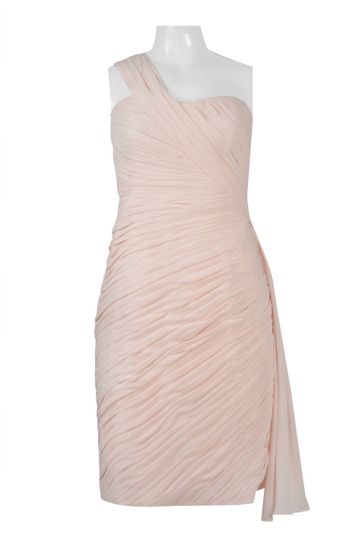 

Женское плиссированное вечернее платье на одно плечо в цвете Blush Monique Lhuillier