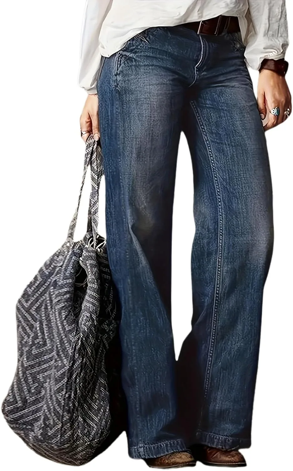 

Женские джинсы Plus Size с высокой талией и расклешенным силуэтом Bootcut TimeGofate