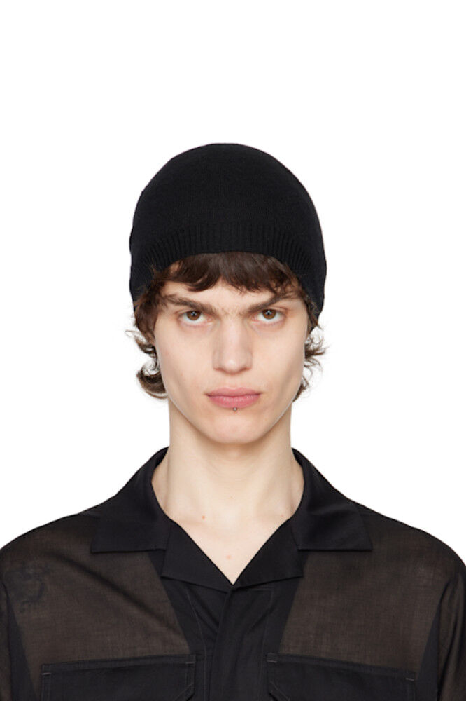 

Черная голливудская кашемировая шапка-бини Rick Owens
