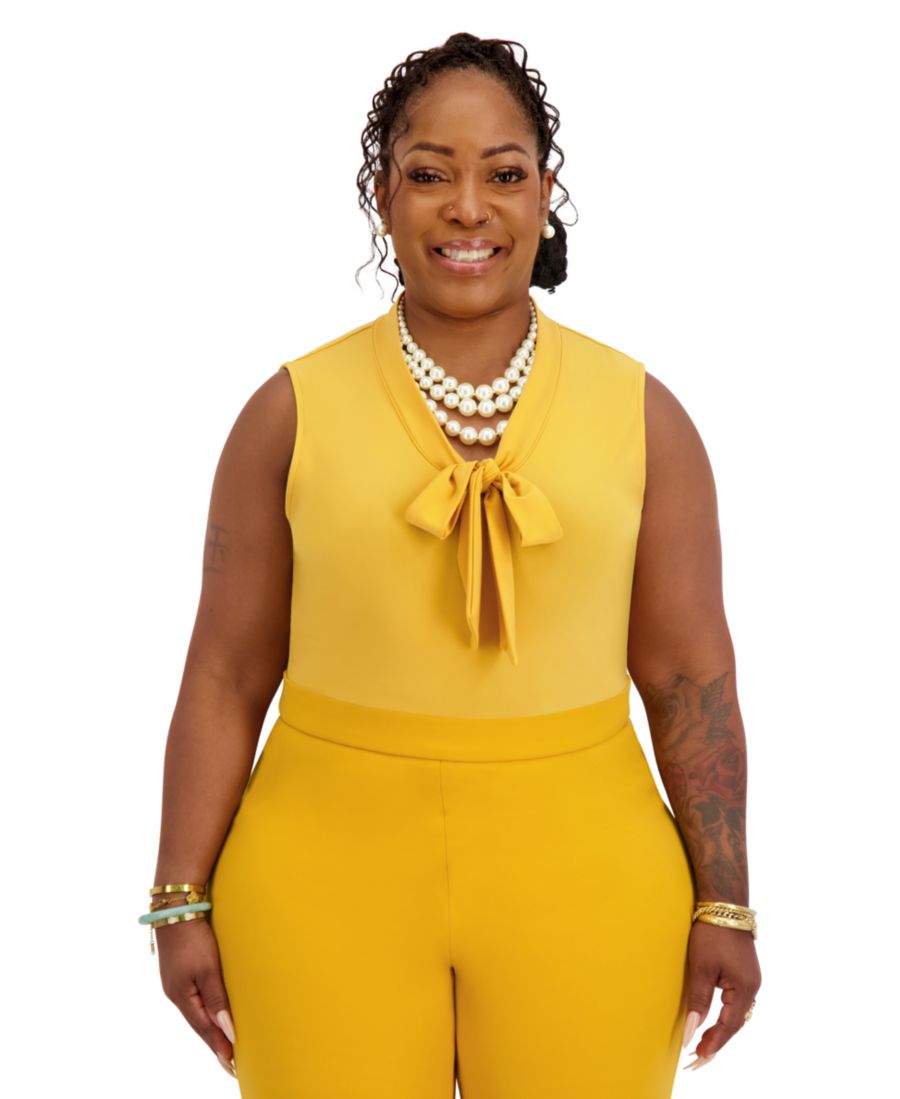 

Женская блузка без рукавов с завязками на шее Kasper, Gold