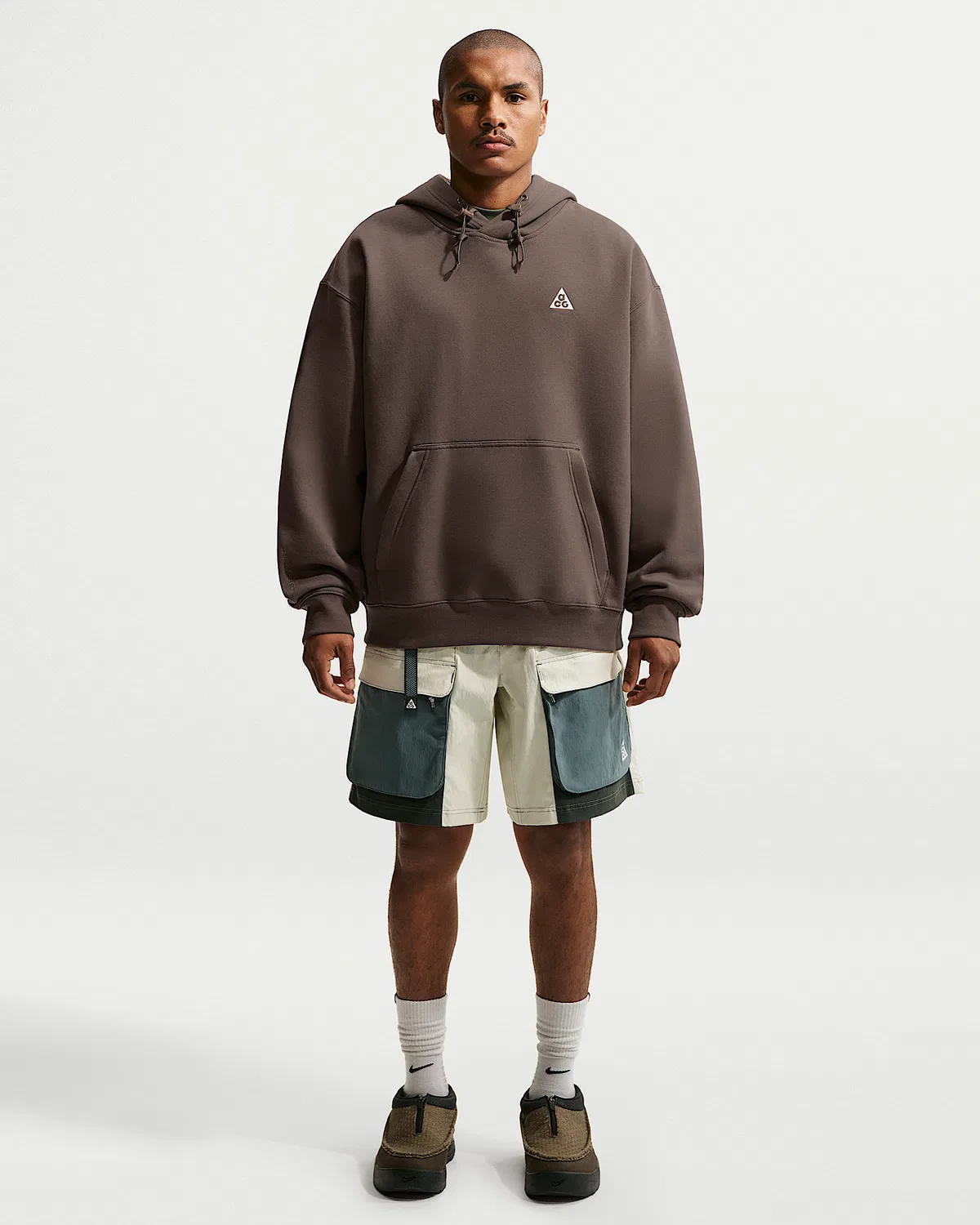 Пуловер худи Nike ACG "Tuff Fleece", Ironstone/Mink Brown/Summit White — фото 4