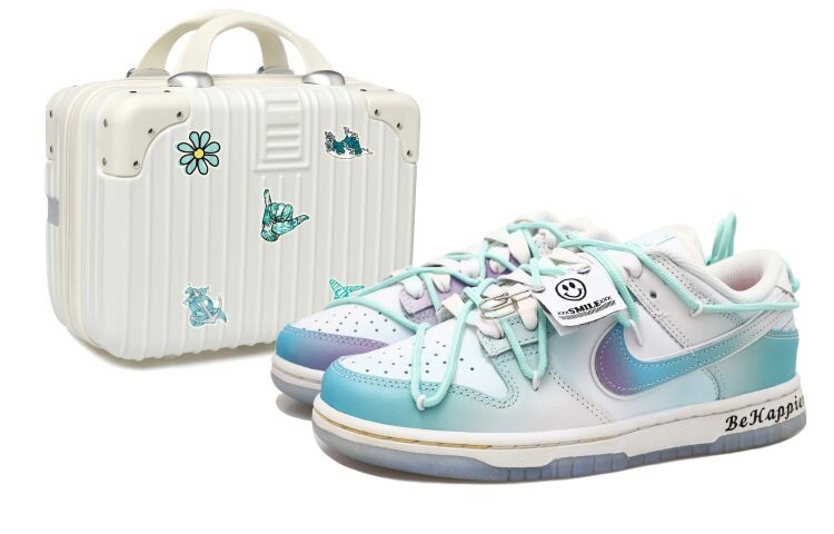 

Кроссовки Nike Dunk Skateboard Shoes Women's Low-Top White Blue, Синий, Кроссовки Nike Dunk Skateboard Shoes Women's Low-Top White Blue