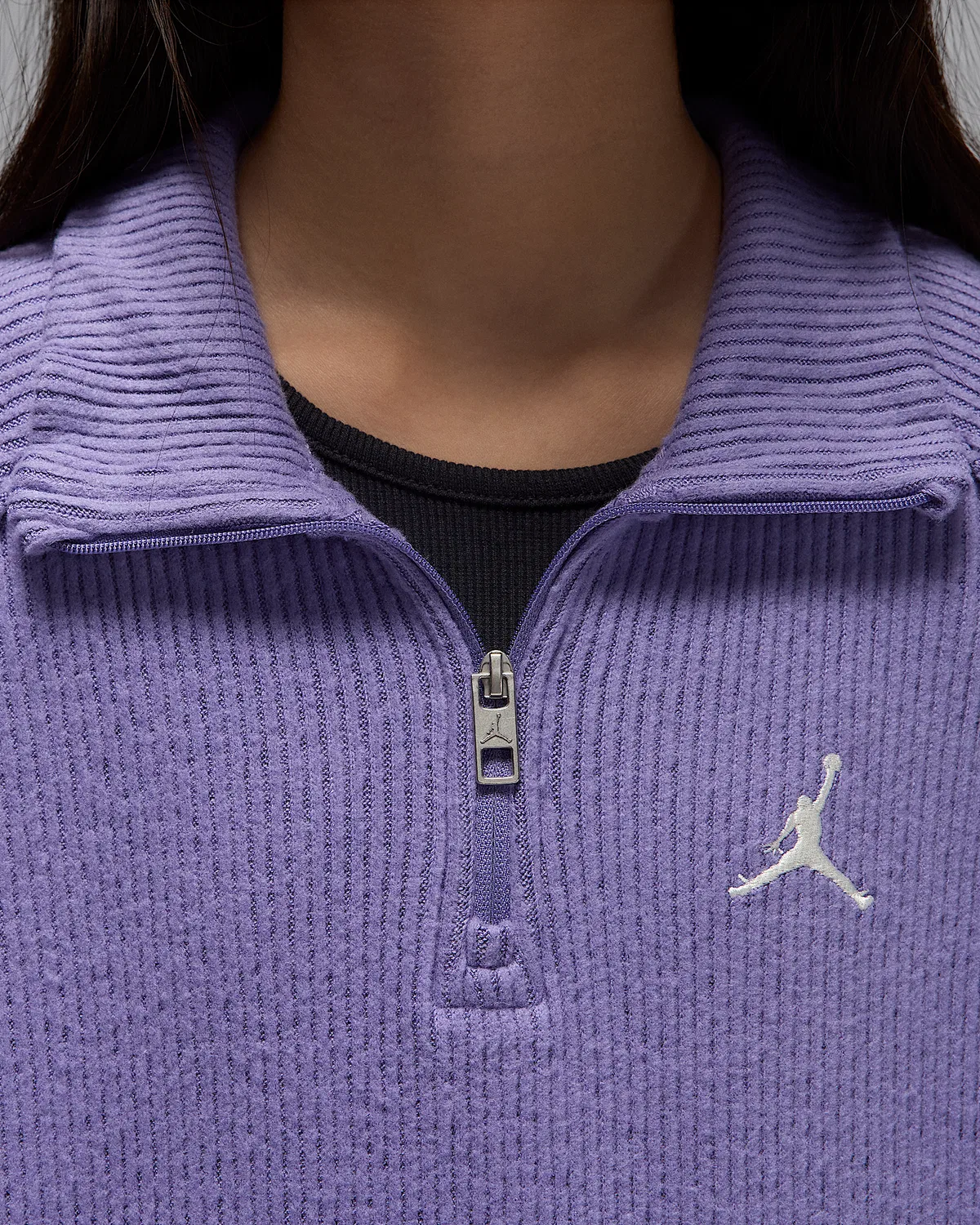 Детская флисовая кофта Jordan с четверть-застежкой, Dusty Amethyst — фото 3