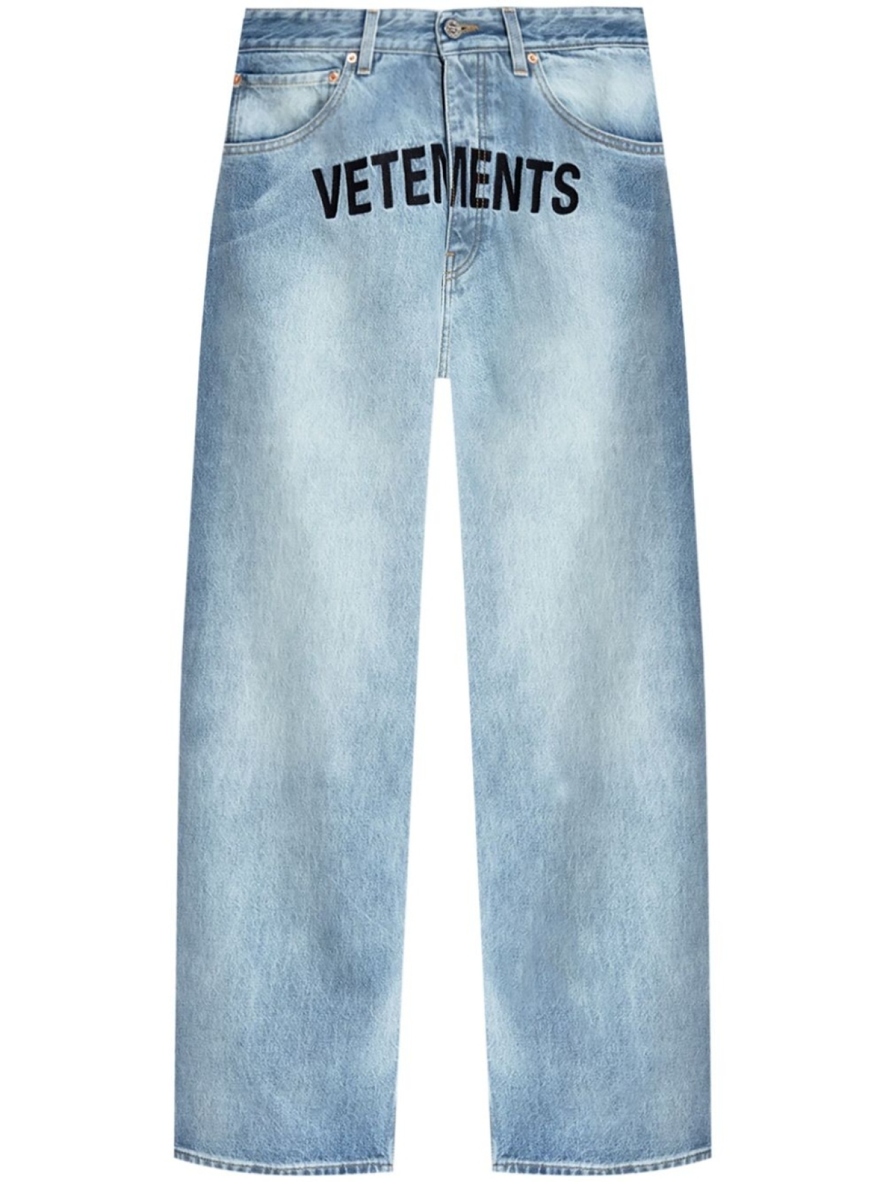 

Джинсы с вышитым логотипом VETEMENTS, синий