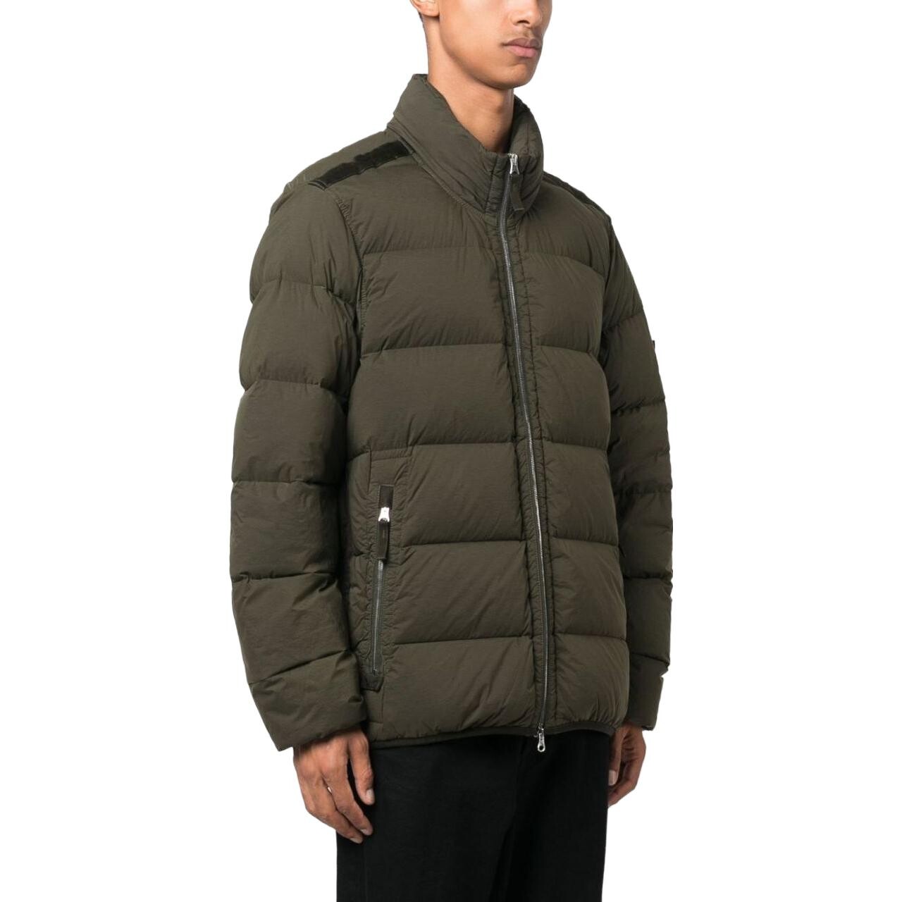 Пуховик мужской зеленый Stone Island, зеленый — фото 4
