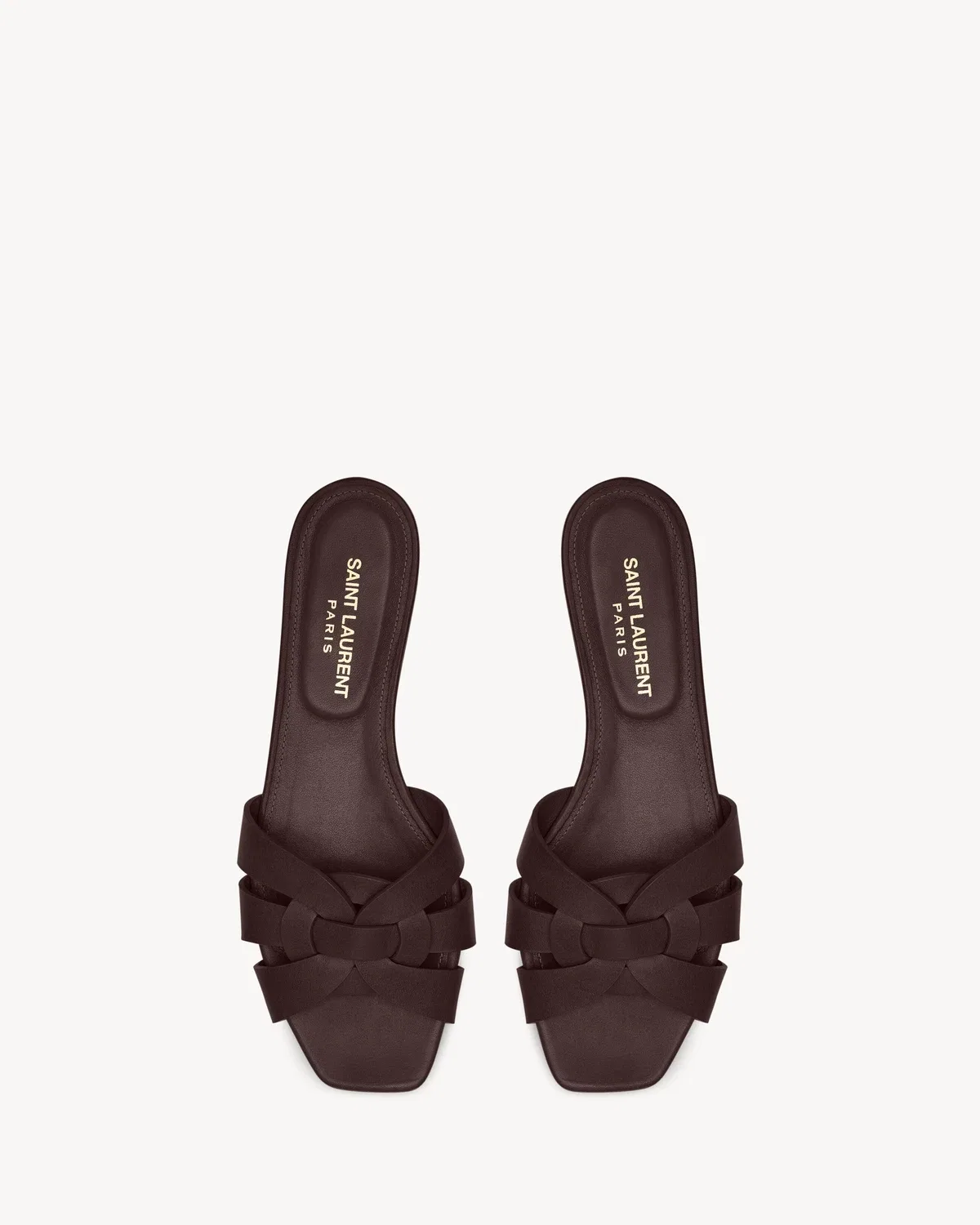 Босоножки Tribute из гладкой кожи SAINT LAURENT, бежевый
