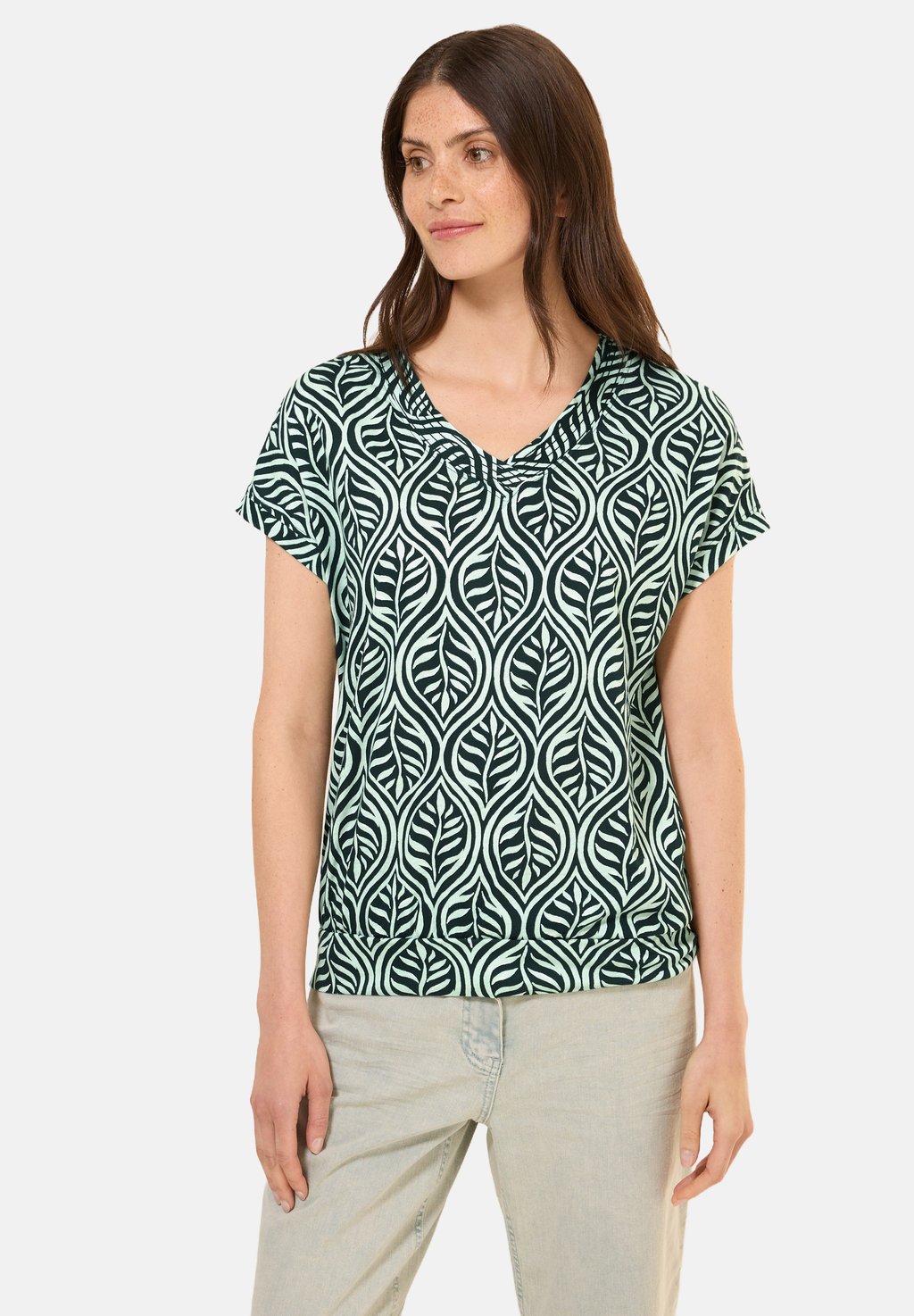 

Футболка с принтом V-NECK Cecil, темно-зеленый