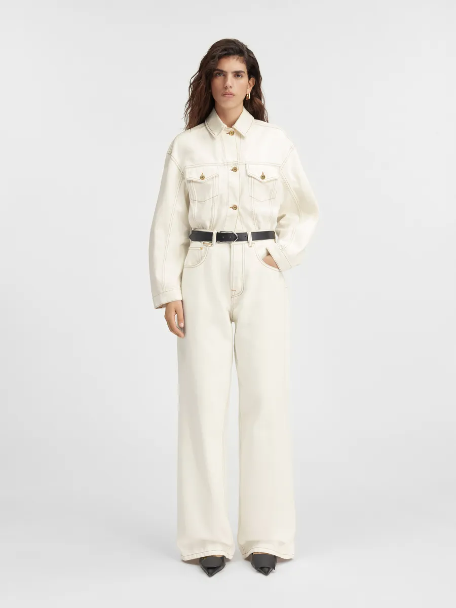 

Джинсовая куртка изогнутого кроя Вест де-Ним Jacquemus, кремовый/табачный