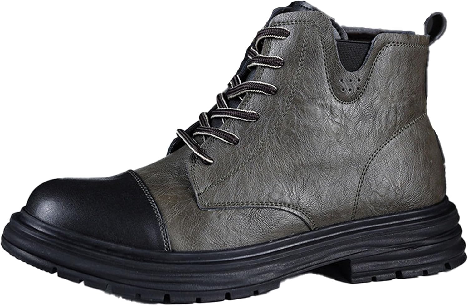 

Мужские байкерские ботинки на шнуровке, повседневные чукка, нескользящие оксфорды до щиколотки, винтажные британские формальные ботинки Neuugo, зеленый