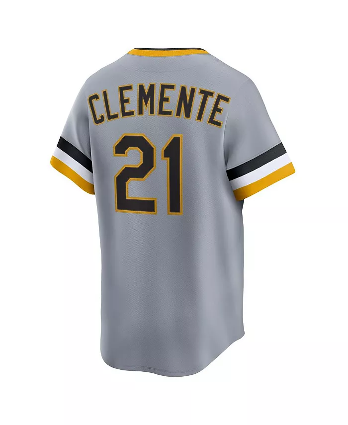 Мужская бейсбольная майка Roberto Clemente в сером цвете Pittsburgh Pirates из коллекции Throwback Cooperstown Limited Nike — фото 2