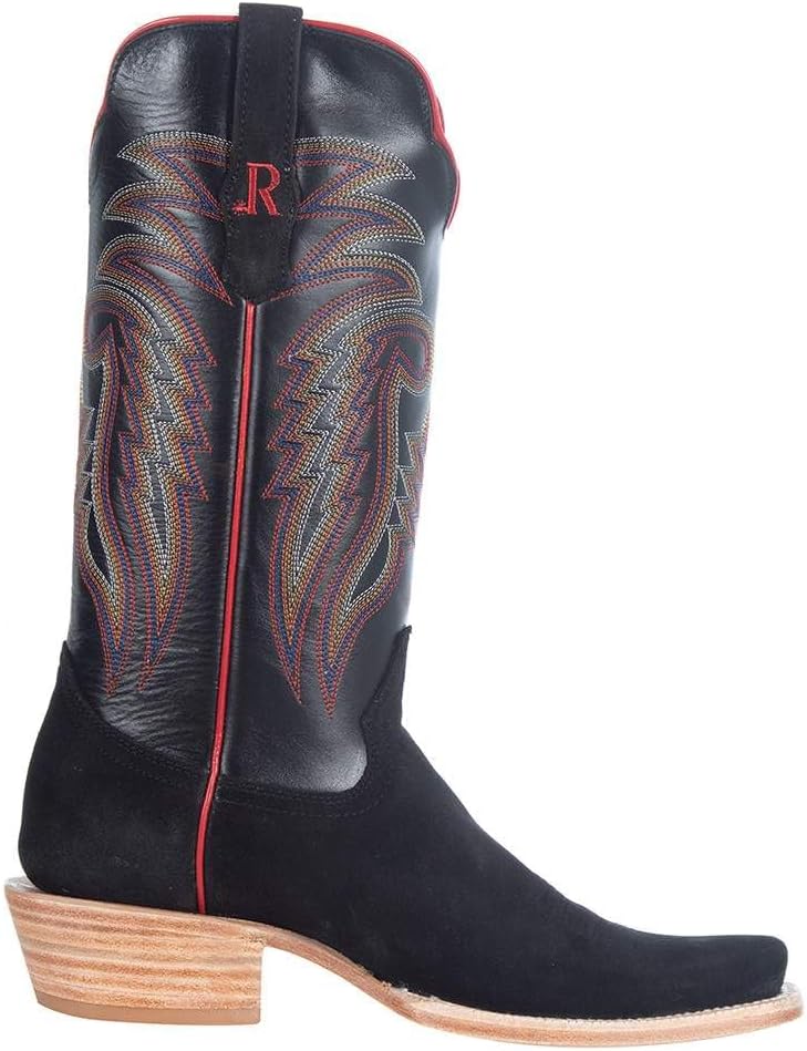 Ботинки R. Watson Boots R для мужчин, черные, грубой выделки, 33 см, черная кожа, верх с вырезным носком, черные — фото 4