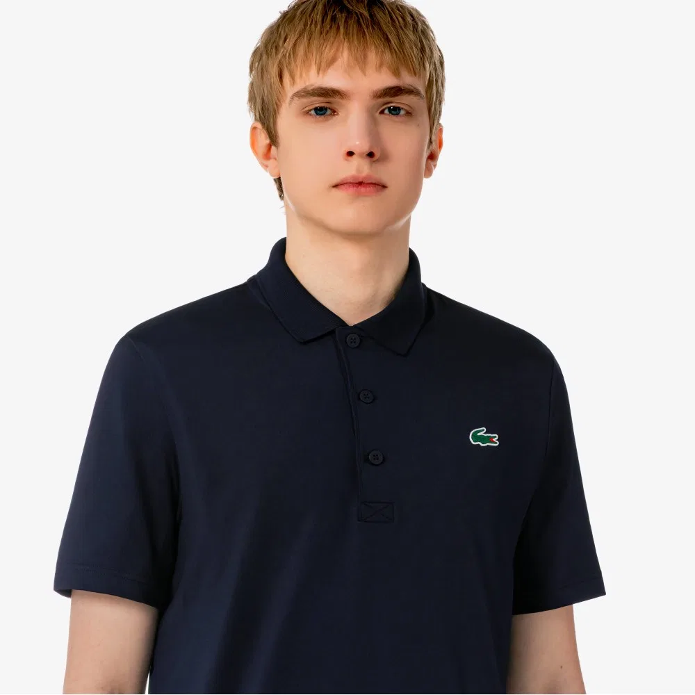Футболка-поло Lacoste мужская для гольфа, с коротким рукавом, темно-синий — фото 2