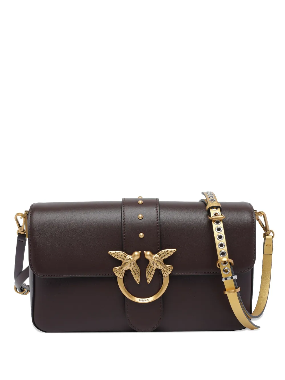 

Сумка на плечо среднего размера Slouchy с пряжкой Love Birds Pinko, коричневый