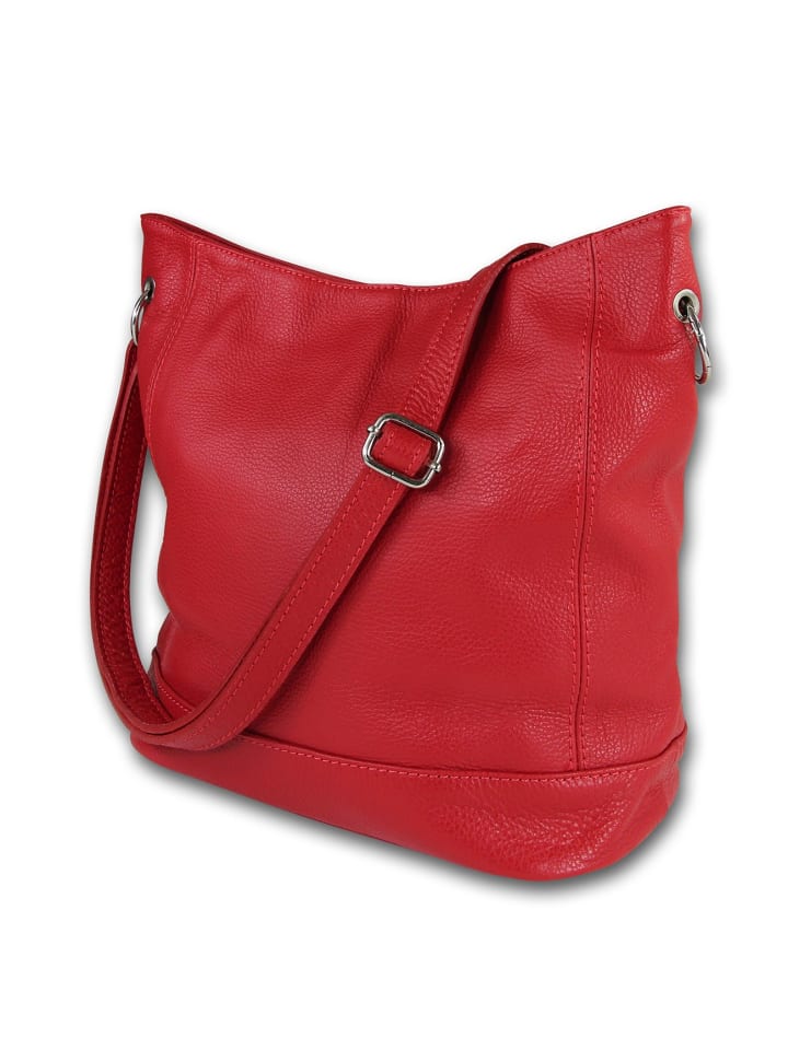 

Кожаная сумка через плечо, сумка-шоппер Toscanto красного цвета, примерно 37 см Toscanto