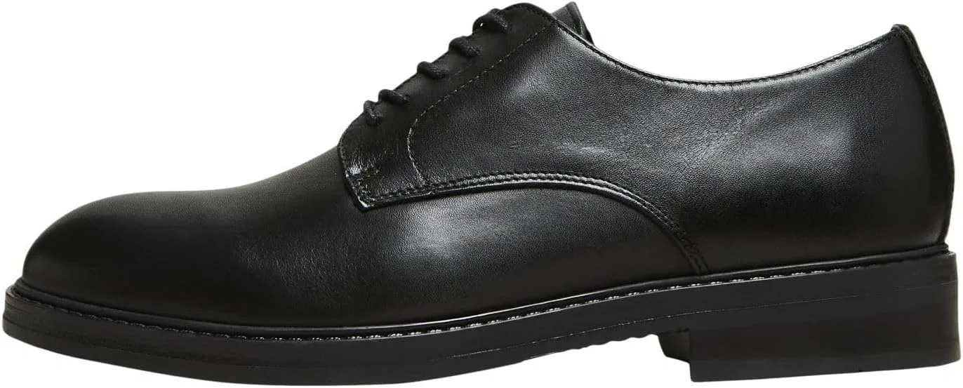 Выбранные мужские кожаные туфли-дерби HOMME SELECTED HOMME, Black