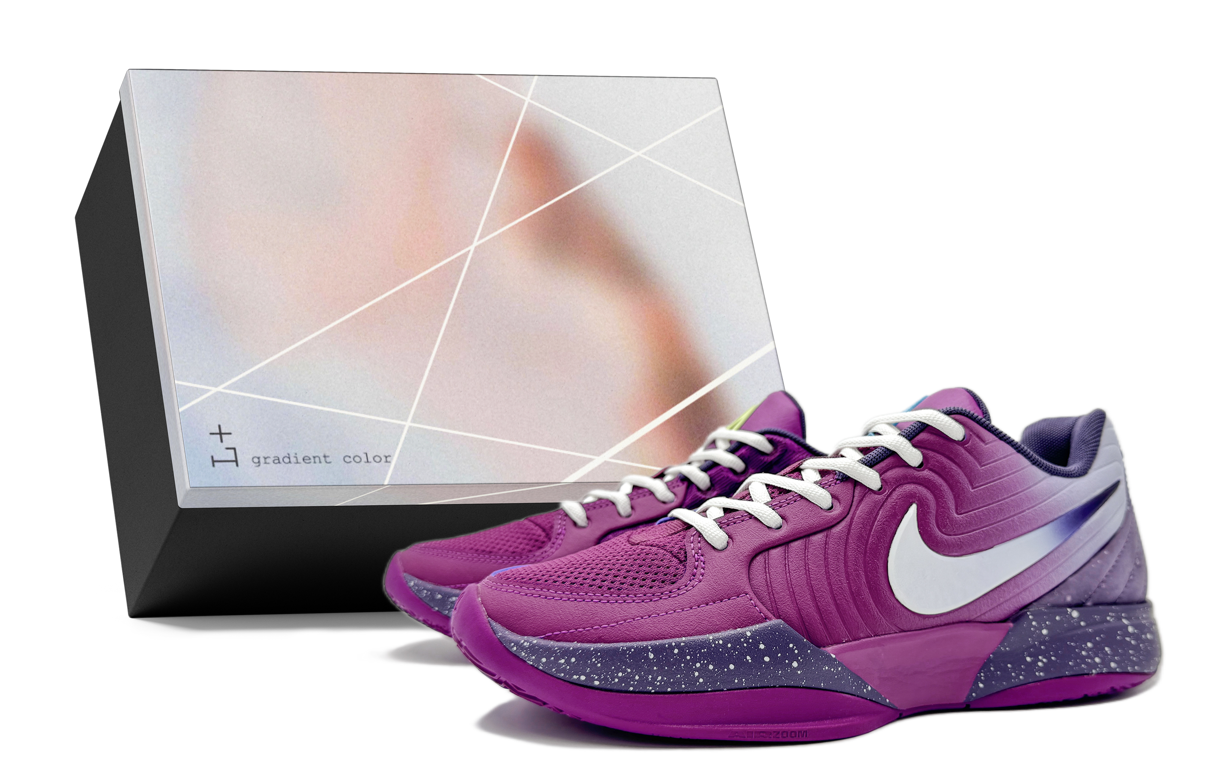 

Nike Баскетбольные кроссовки Ja 2 с низким верхом, износостойкие, мужские, белые, фиолетовые