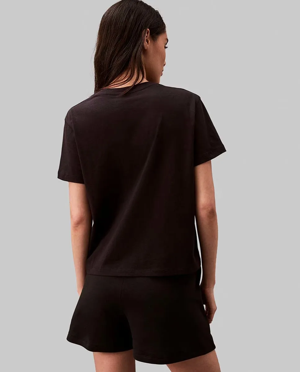 Пижамная футболка – хлопковые футболки Calvin Klein, черный — фото 2