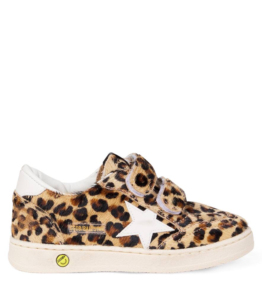Кроссовки Ball Star из телячьей кожи с леопардовым принтом Golden Goose Kids, Brown And Black Leo/Pink — фото 3