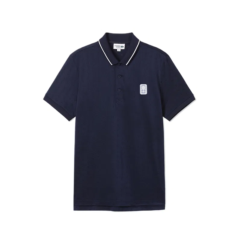 Футболка-поло Lacoste с воротником, умеренный крой, темно-синий