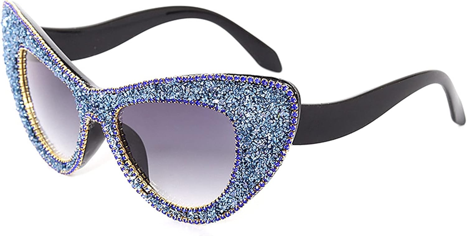 

Willochra — большие солнцезащитные очки с бриллиантами для женщин, очки «кошачий глаз» со стразами, винтажные мужские солнцезащитные очки для вечеринок с блестками, Blue