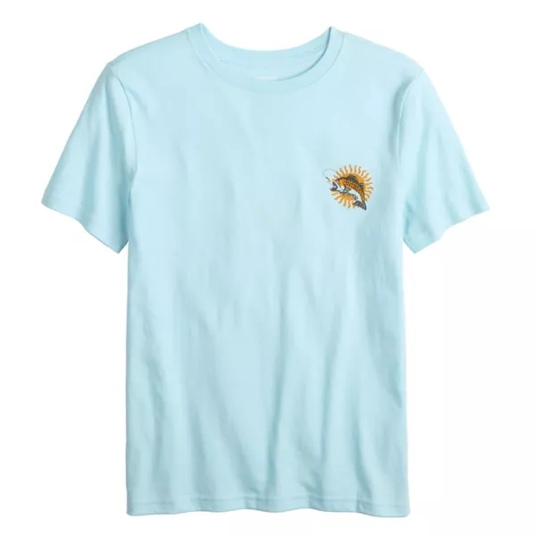 

Футболка с коротким рукавом и принтом для мальчиков 8-20 лет на каждый день Sonoma Goods For Life, цвет bass mouth light blue