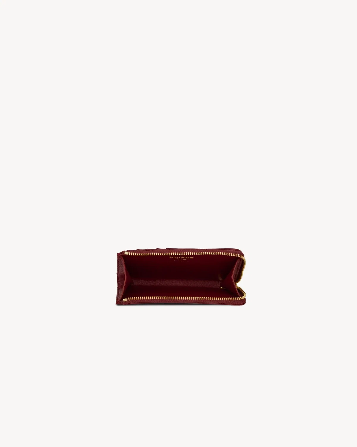 Кардхолдер на молнии CASSANDRE BIJOU из лакированной кожи SAINT LAURENT, красный — фото 4
