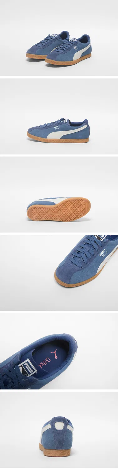 Мужские низкие кеды Brazil Leather тёмно-синие от Puma — фото 2