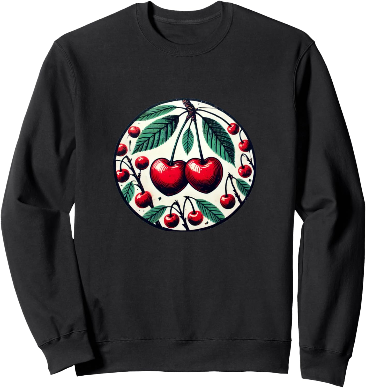 

Иллюстрация вишни, толстовка с рисунком вишни Retro Fruits Love Snugg, черный