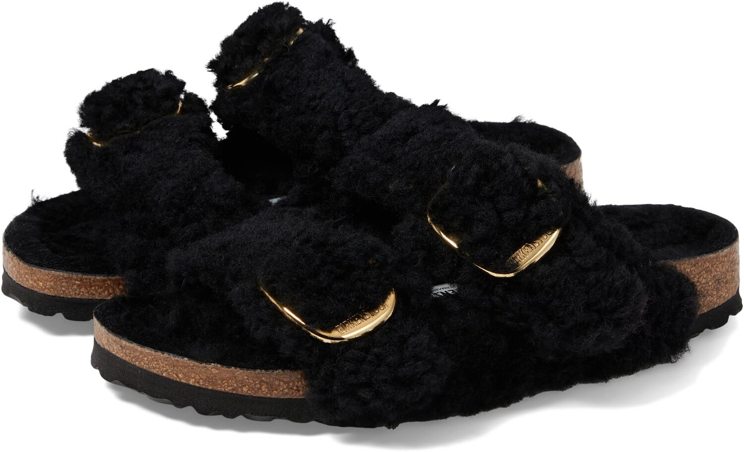 

Сандалии на плоской подошве Arizona Big Buckle Teddy Birkenstock, черный