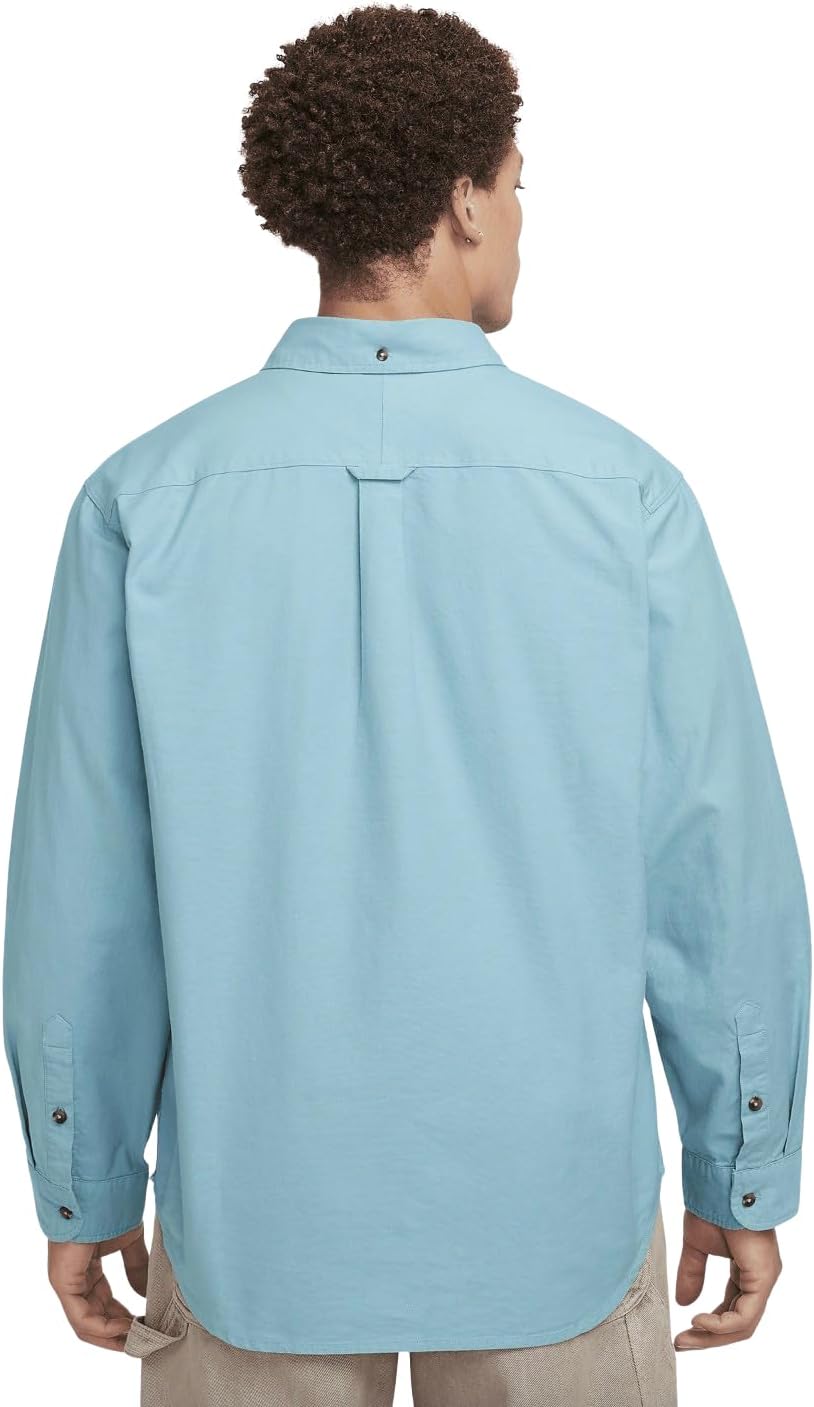 Мужская рубашка Oxford с длинным рукавом и застежкой на пуговицы Nike Life, Denim Turquoise — фото 2
