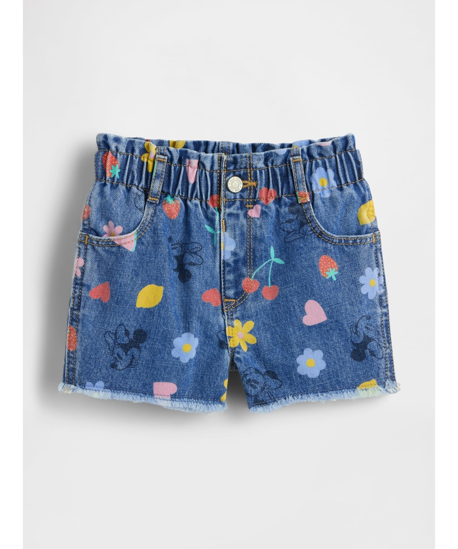Брюки babyGap x Disney Paper Bag Mom Jean Shorts Gap, MEDIUM_WASH