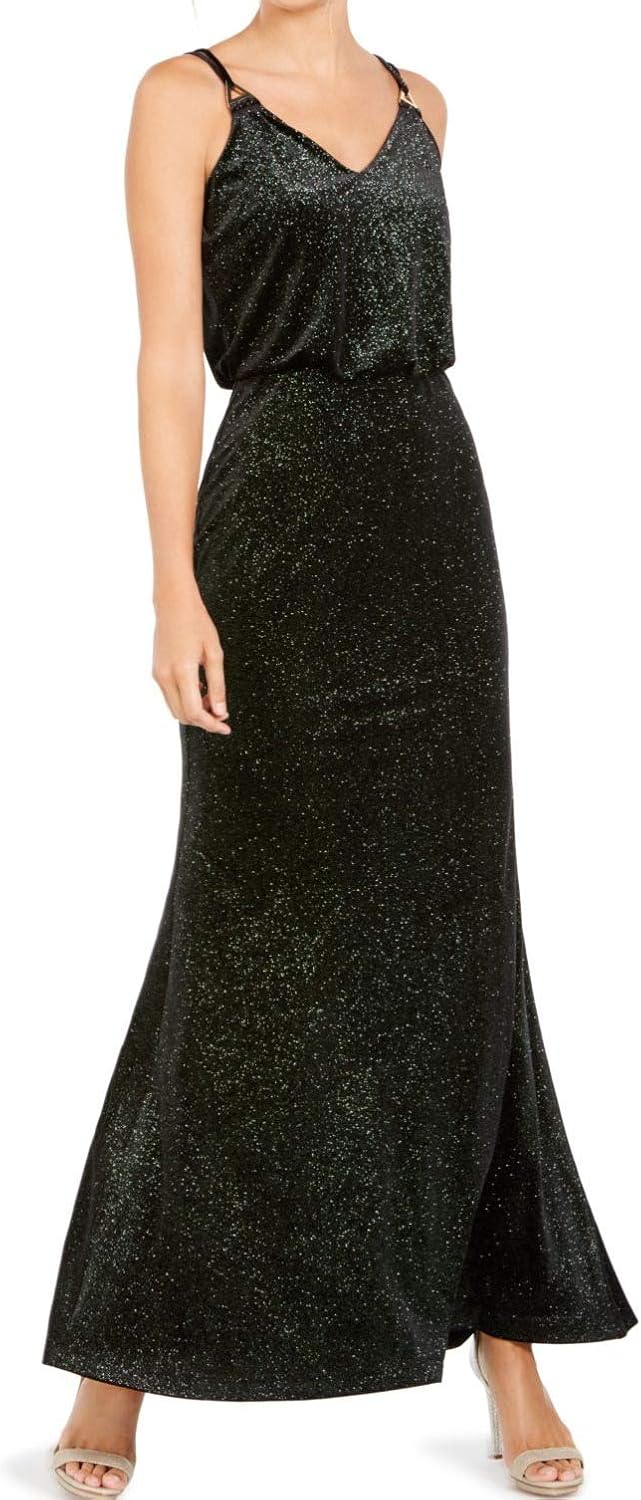 

Женское платье-блузон без рукавов с V-образным вырезом Calvin Klein, Black/Emerald