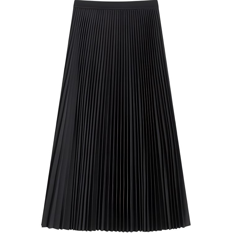 

Плиссированная поплиновая миди-юбка THEORY, черный