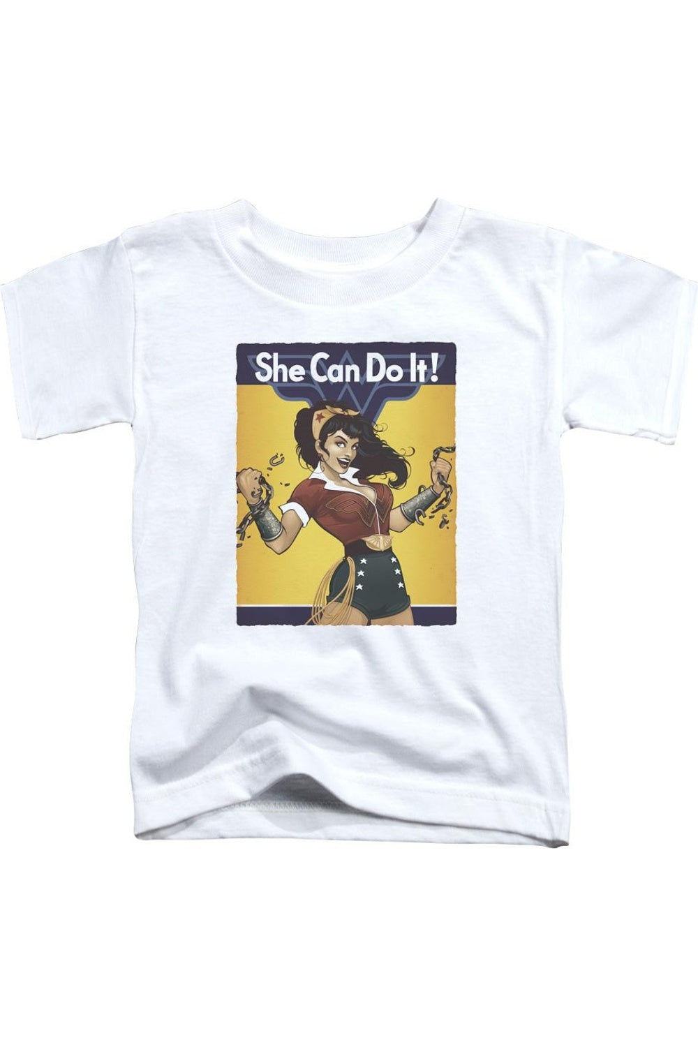 

Футболка с коротким рукавом для малышей Wonder Woman Bombshell из Лиги Справедливости Америки Gildan, белый