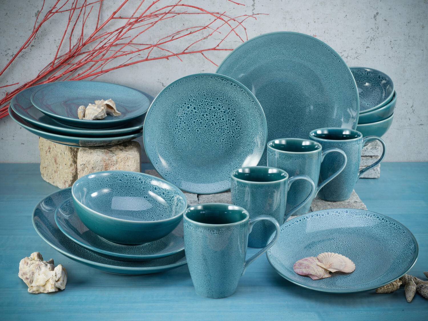 

Комбинированный сервиз 16 шт Creatable, синий